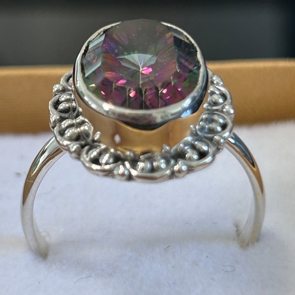 Rainbow Mystic Topaz Sterling Silver Ring Size 9 New In Box! - Picture 5 of 14